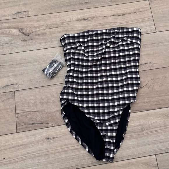 SEAFOLLY DD Bandeau Top Swimsuit Gingham 12 - Picture 1 of 3
